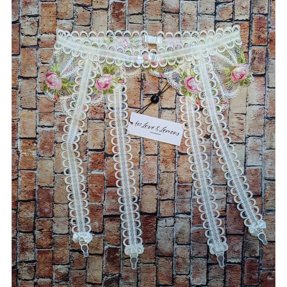 NWT For Love and Lemons Trellis Rose Garter Size: S - Picture 2 of 7